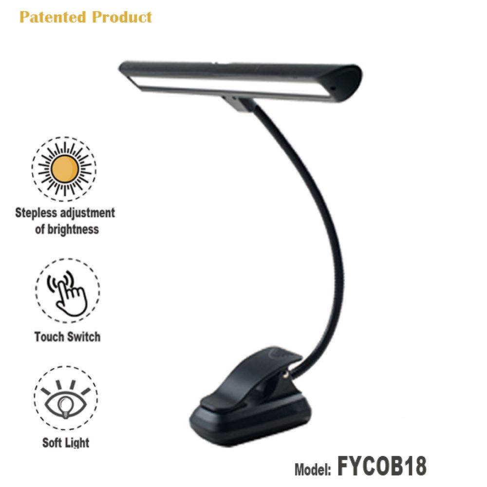 FEYER- FYCOB18- Dimmable 18 LEDs Music stand Light with Clip,Flexible and Portable 100