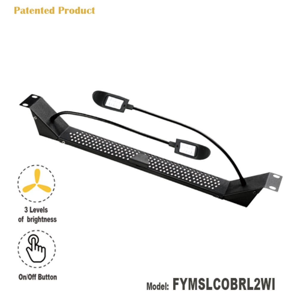 FEYER-FYMSLCOBRL2WI-Professional LED lamp light for 19 inch Rack and Flightcase with two Gooseneck lights 100