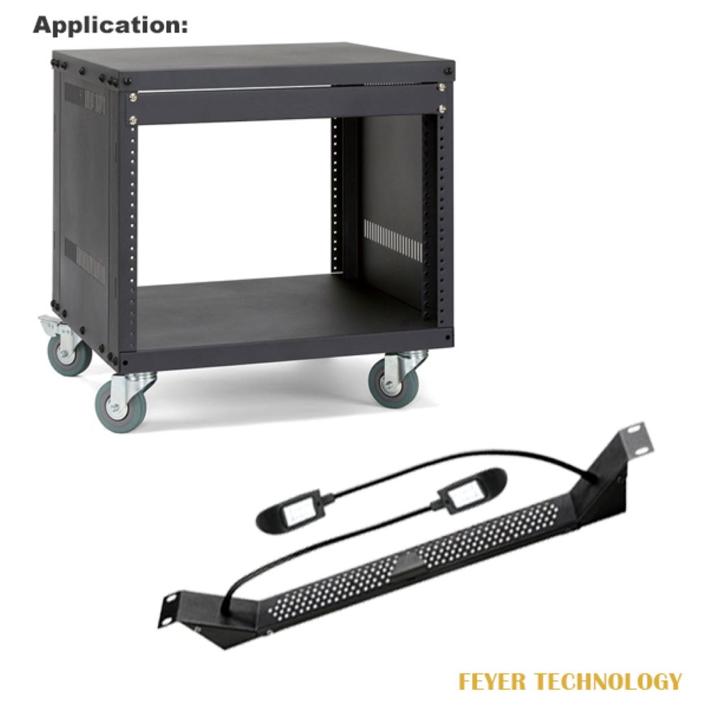 FEYER-FYMSLCOBRL2WI-Professional LED lamp light for 19 inch Rack and Flightcase with two Gooseneck lights 200