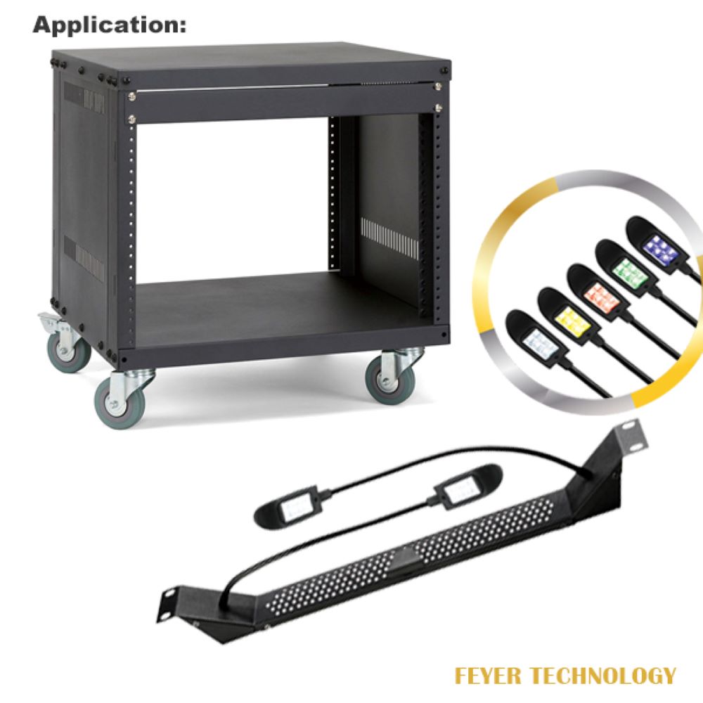 FEYER-FYMSLCOBRL2WIC-Professional LED lamp light for 19 inch Rack and Flightcase with two Gooseneck lights Multicolor 200