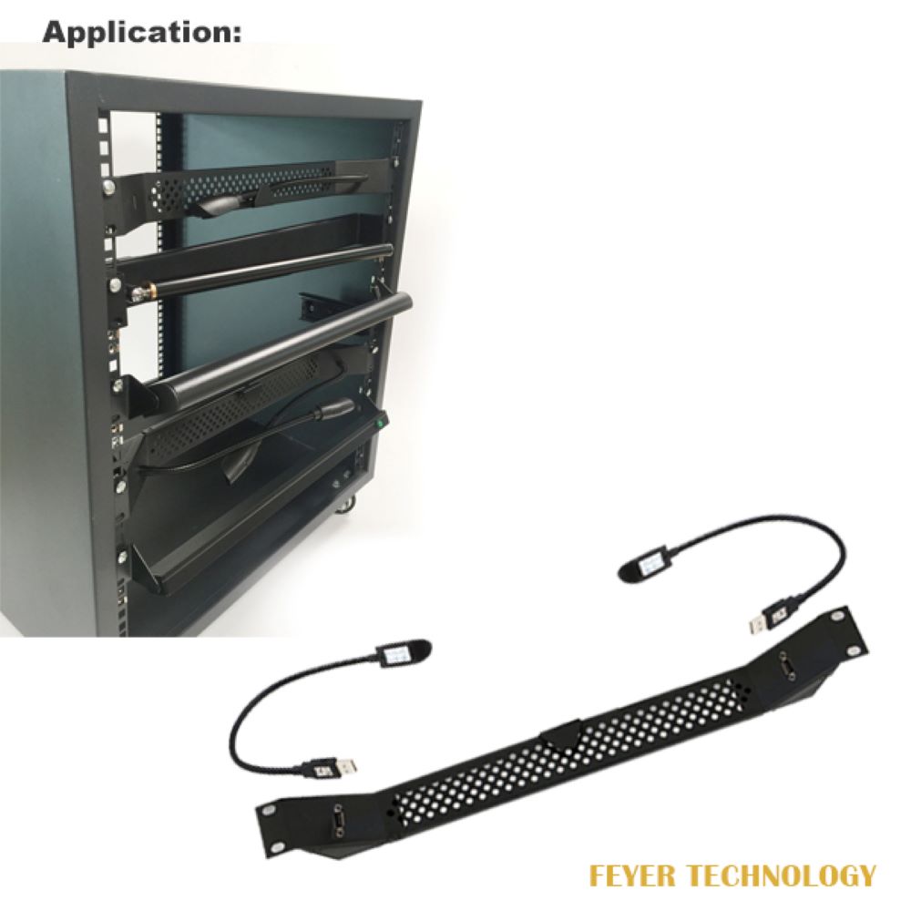 FEYER-FYMUSBRL2W-Professional LED lamp light for 19 inch Rack and Flightcase with two gooseneck lights 200